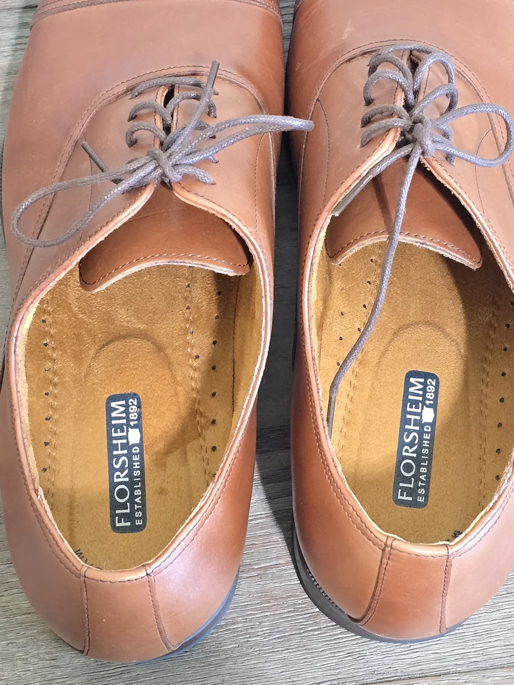Florsheim Tan Leather Cap Toe Oxford Lace-Up Dress Shoes Men's Size 14D Career